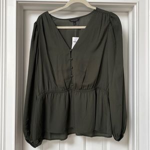 Banana Republic dark green blouse